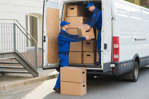 Removal team planning a move in Finsbury Park street area