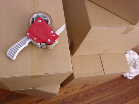 Careful loading of boxes and furniture for a local move