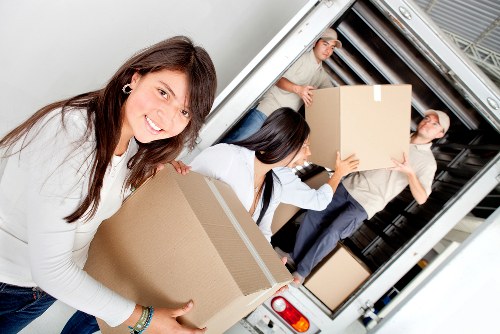 Packed household items ready for transport during a home removal