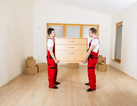 Local moving team helping with boxes and household items