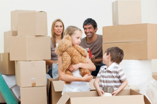 Moving boxes and furniture loaded into a van for a local Finsbury Park job